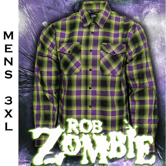 DIXXON FLANNEL x ROB ZOMBIE Flannel Shirt - Men's 3XL - Collab - Picture 1 of 14